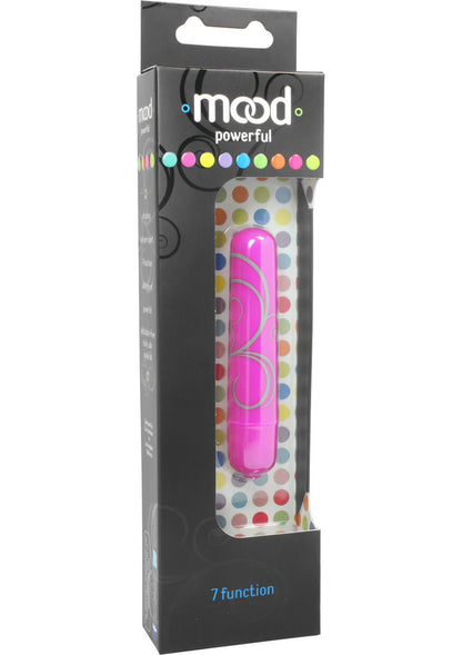 Mood Powerful 7 Function Small Bullet Waterproof - Purple - Small - 3.5in