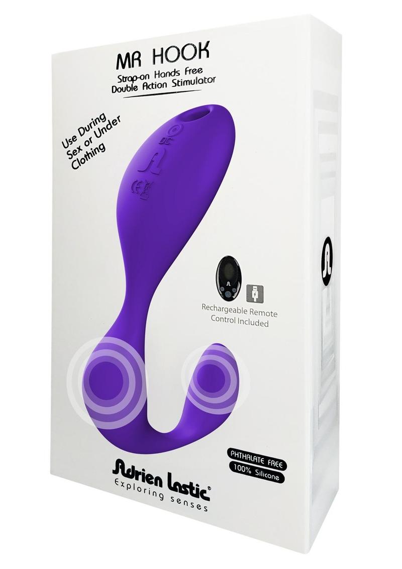 Mr. Hook Rechargeable Silicone Dual Vibrator - Purple