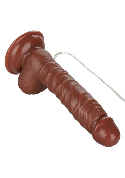 Mr Just Right Vibrating Dildo with Bullet - Chocolate - 6.25in