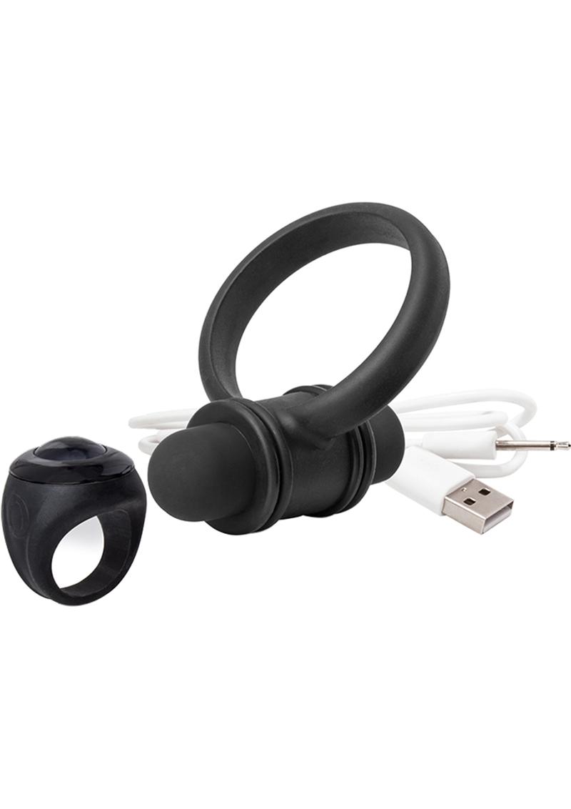 My Secret USB Rechargeable Vibrating Silicone Cock Ring Set For Him Waterproof