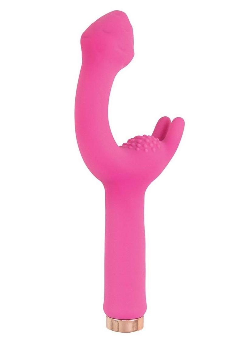 Mystique Vibrating Massagers Rechargeable Silicone G-Spot Vibrator - Pink