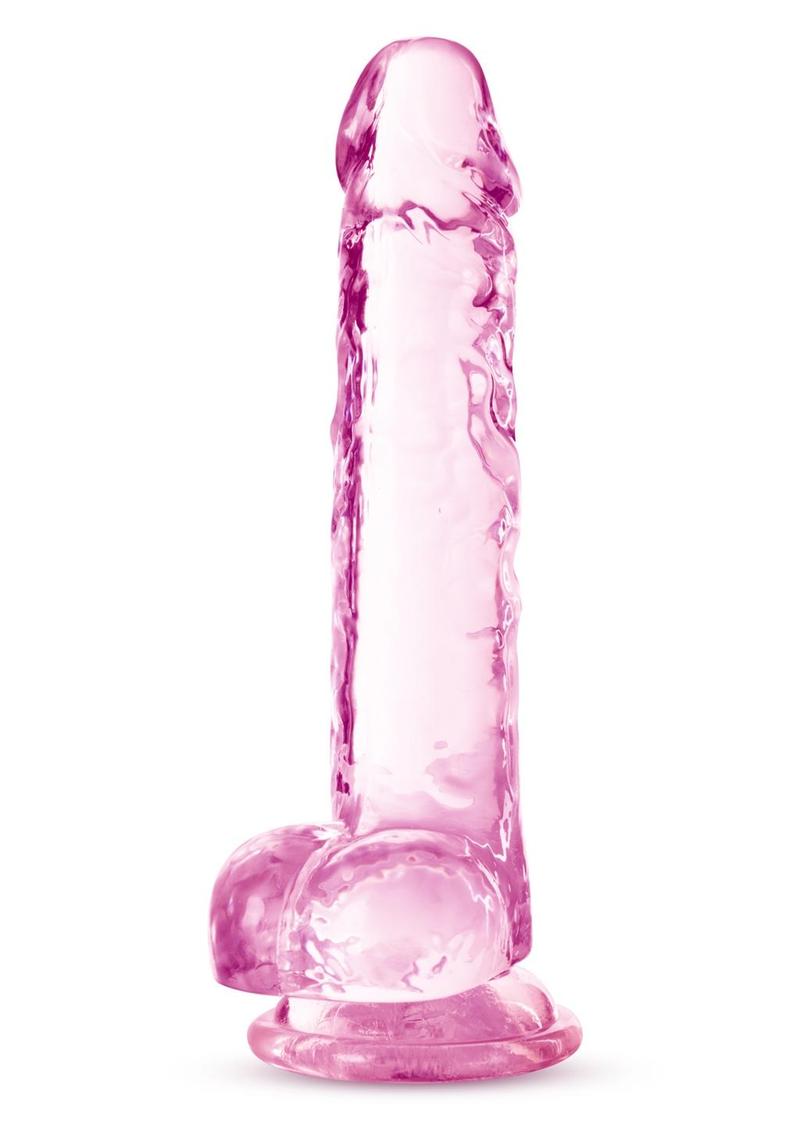 Naturally Yours Crystalline Dildo - Pink/Rose - 7in