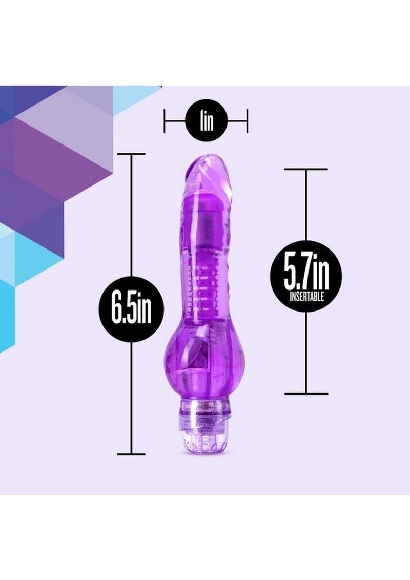 Naturally Yours Mr. Right Now Vibrating Dildo - Purple - 6.5in