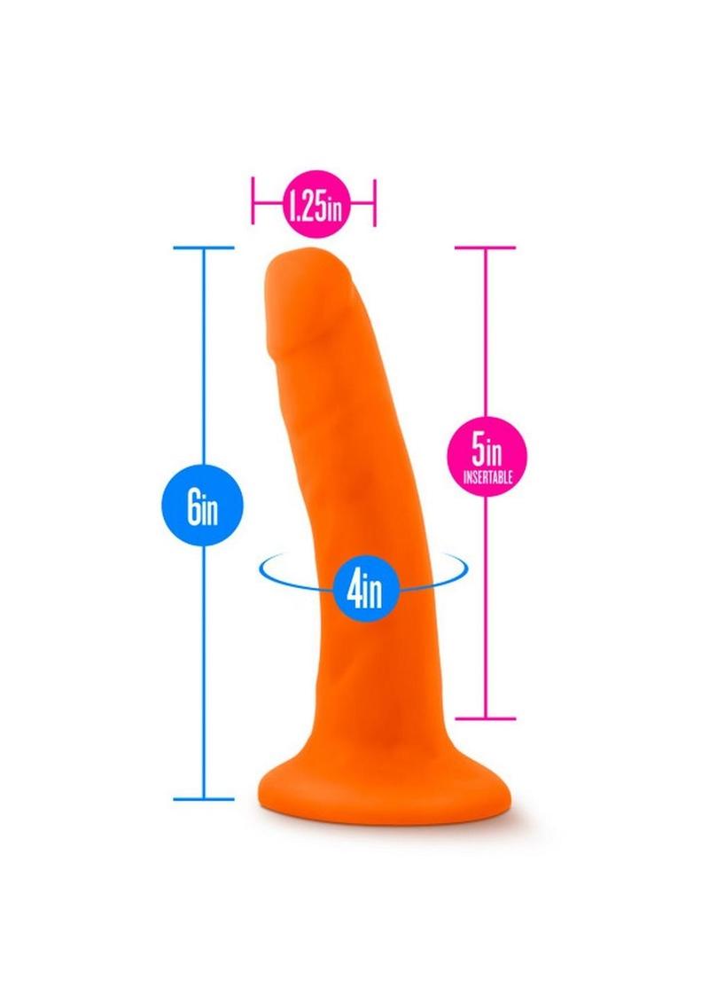 Neo Dual Density Dildo - Neon Orange/Orange - 6in