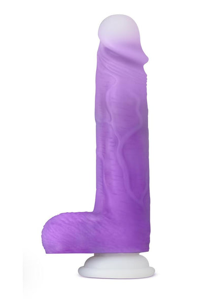 Neo Elite Encore Silicone Vibrating Dildo with Remote Control - Purple - 8in