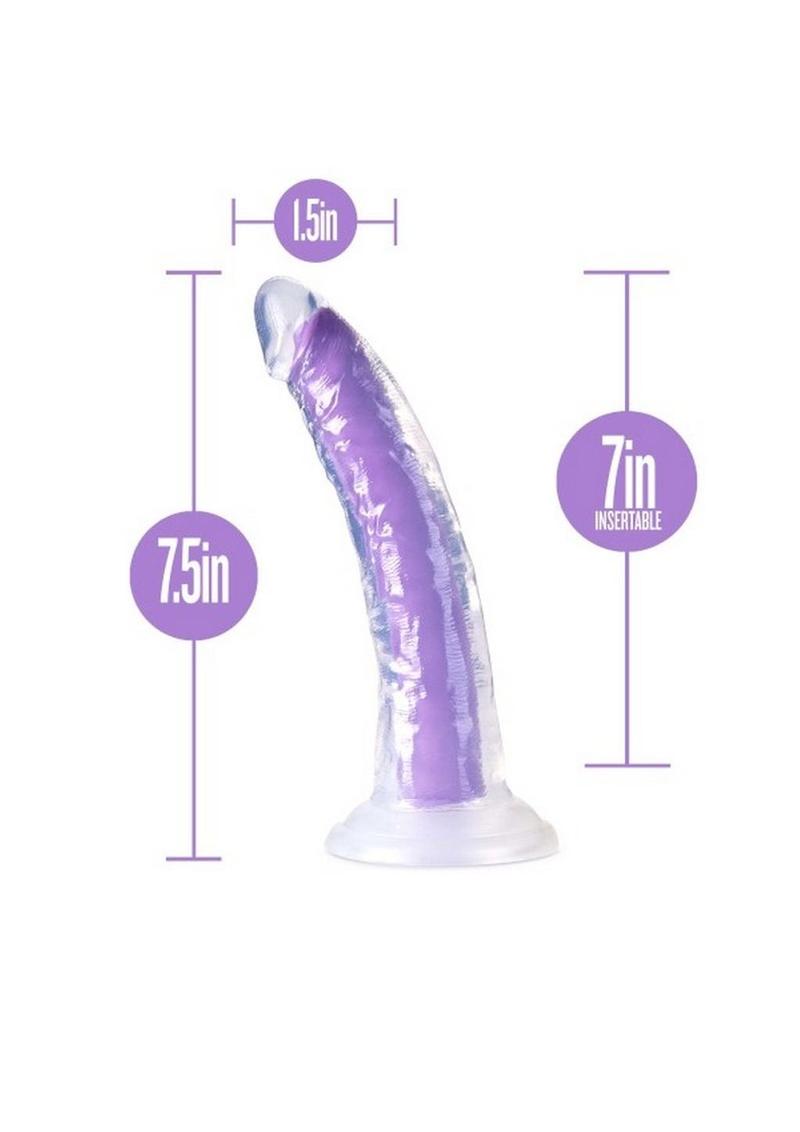 Neo Elite Glow In The Dark Light Silicone Dual Dense Dildo - Glow In The Dark/Neon Purple/Purple - 7in