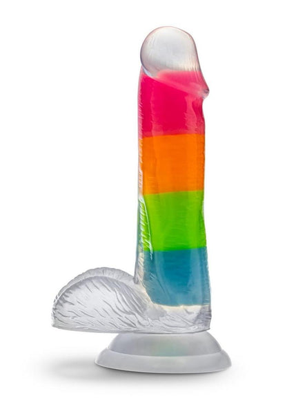 Neo Elite Glow In The Dark Silicone Rainbow Rave Dildo