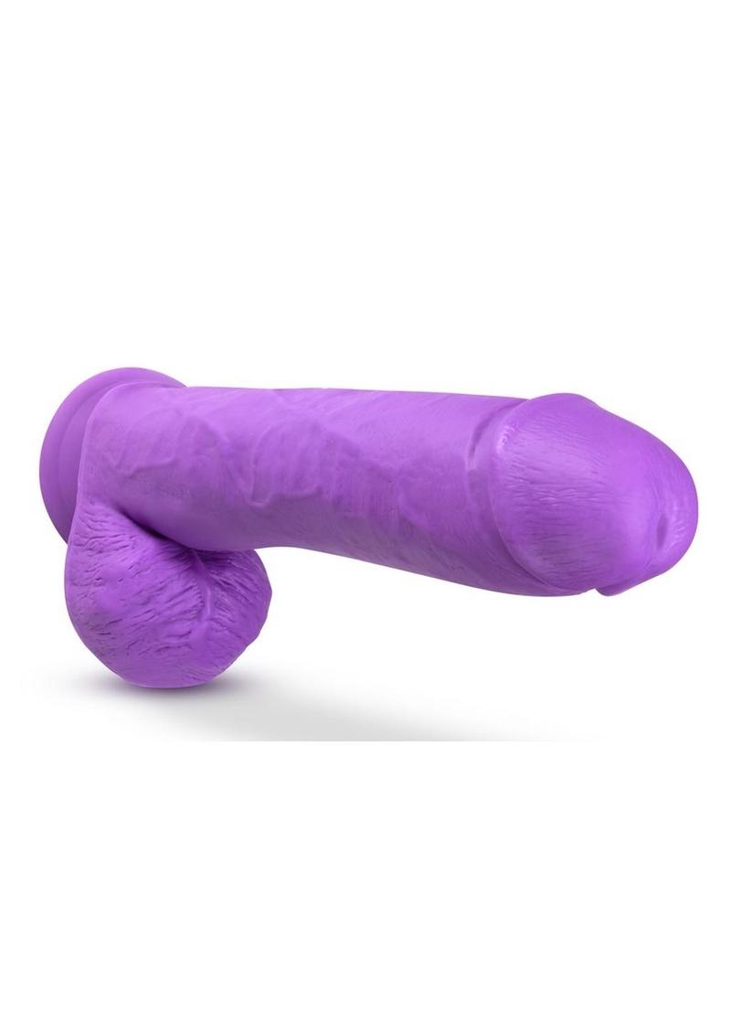 Neo Elite Silicone Dual Density Dildo with Balls - Purple - 11in