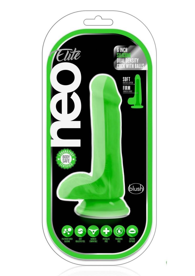 Neo Elite Silicone Dual Density Dildo with Balls