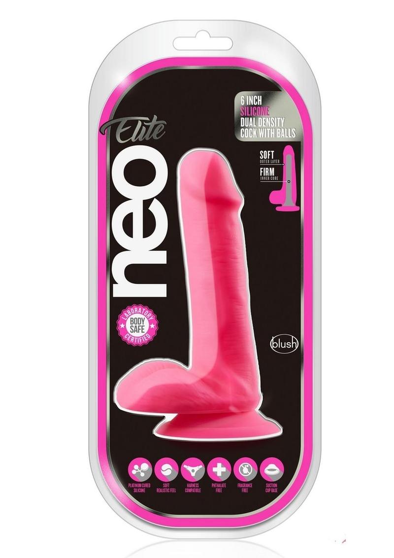 Neo Elite Silicone Dual Density Dildo with Balls