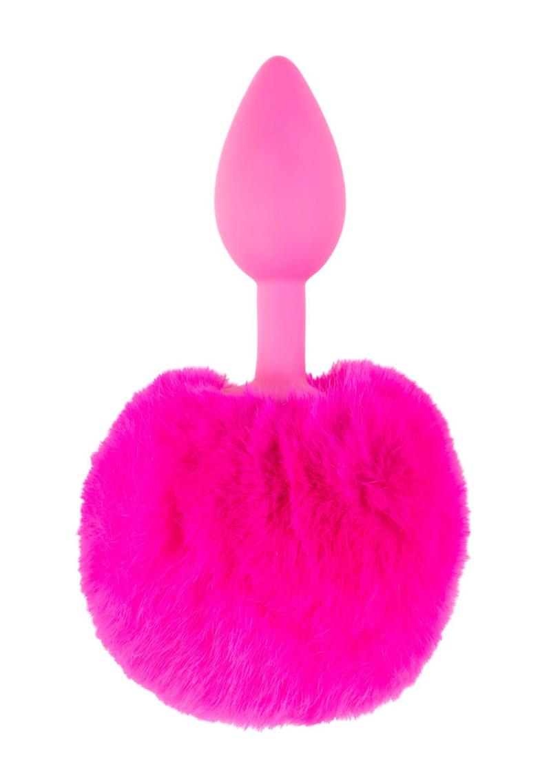 Neon Bunny Tail Silicone Anal Plug