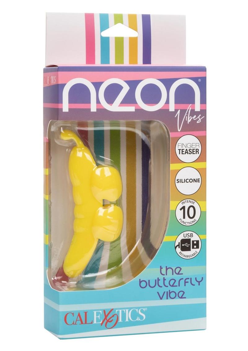 Neon Vibes The Butterfly Vibe Rechargeable Silicone Finger Teaser - Yellow