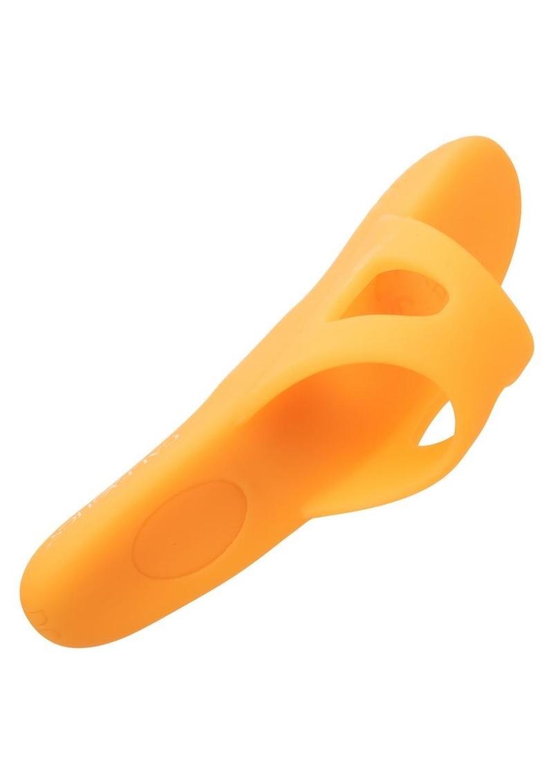 Neon Vibes The Pleasure Vibe Rechargeable Silicone Finger Vibrator - Orange