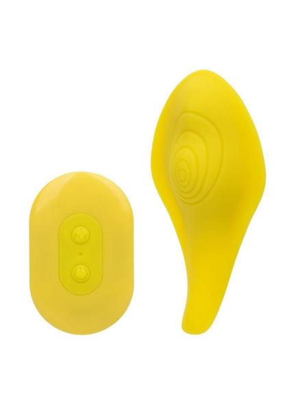 Neon Vibes The Secret Vibe Rechargeable Silicone Vibrator with Remote Control - Yellow