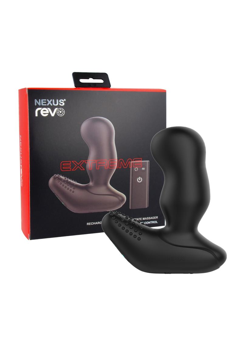 Nexus Revo Extreme Rechargeable Silicone Remote Control Rotating Prostate Massager with Remote Control - Black