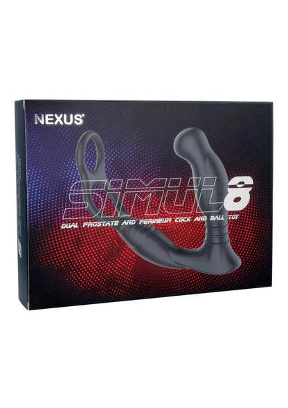 Nexus Simul8 Rechargeable Silicone Prostate Edition Vibrating Dual Motor Anal Cock and Ball