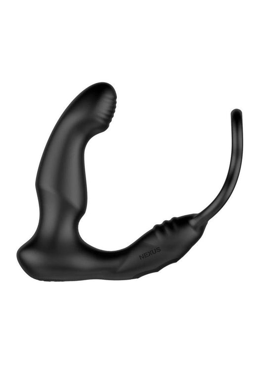 Nexus Simul8 Wave Edition Rechargeable Silicone Vibrating Dual Motor Anal Cock and Ball Toy - Black