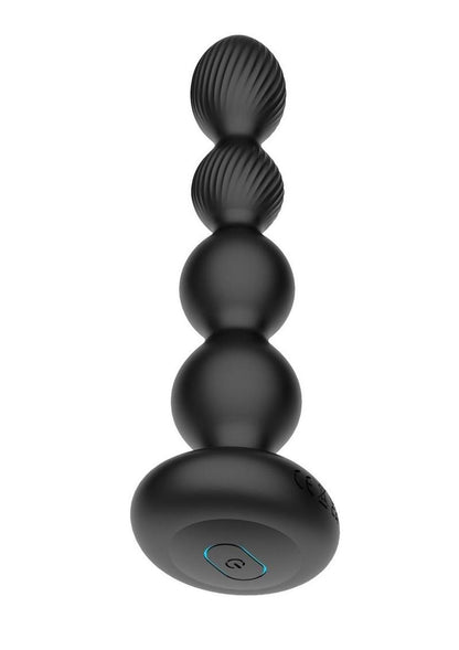 Nexus Tornado Rechargeable Silicone Rotating Beaded Probe with Remote - Black