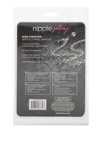 Nipple Play Non Piercing Nipple Chain Jewelry - Black/Onyx