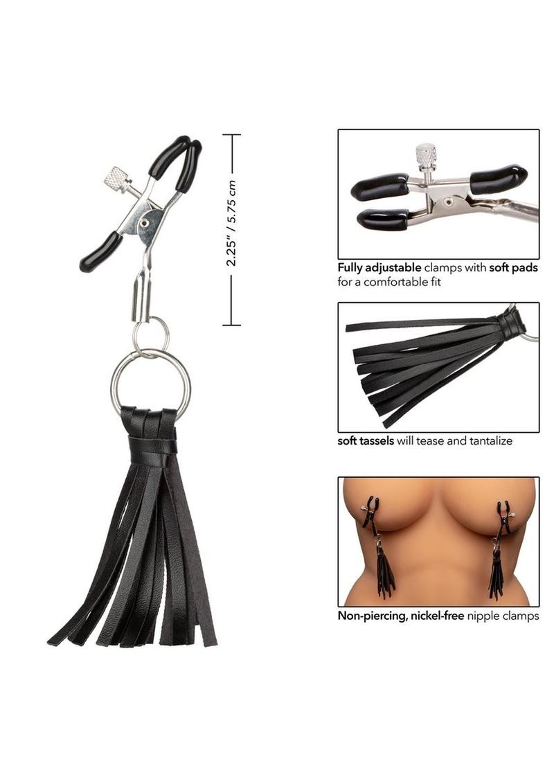 Nipple Play Playful Tassels Nipple Clamps - Black