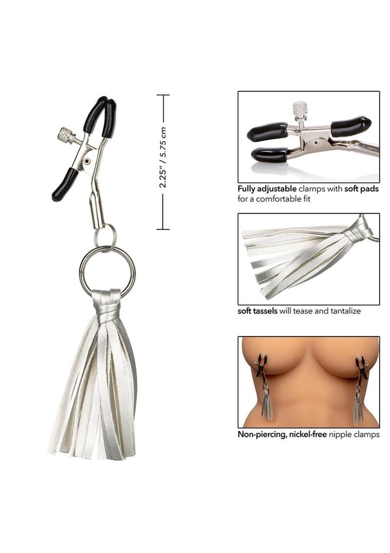 Nipple Play Playful Tassels Nipple Clamps - Silver