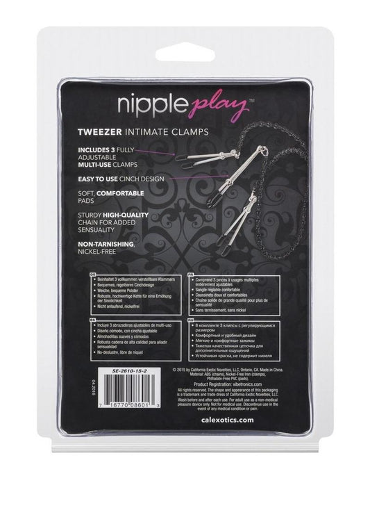 Nipple Play Tweezer Intimate Nipple and Clitoral Clamps - Silver