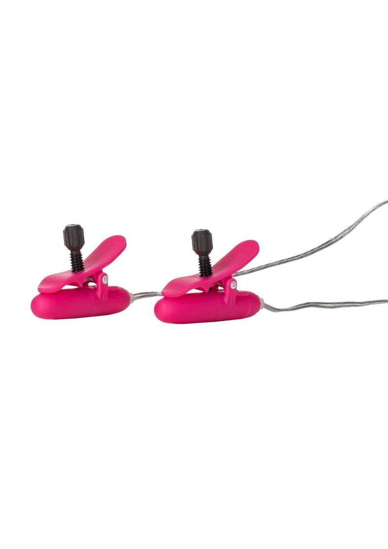 Nipple Play Vibrating Warming Nipple Teasers - Pink/Purple