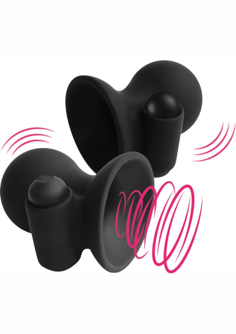 Nipplicious Vibrating Nipple Cups - Black