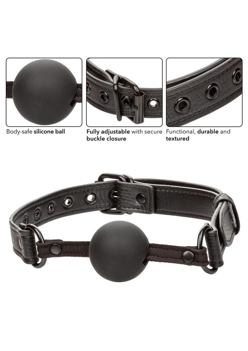 Nocturnal Collection Adjustable Silicone Ball Gag - Black