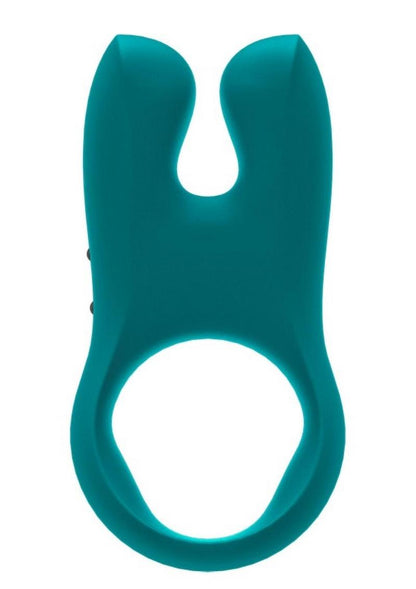 Nos Silicone Vibrating Couples Cock Ring - Deep Sea - Blue