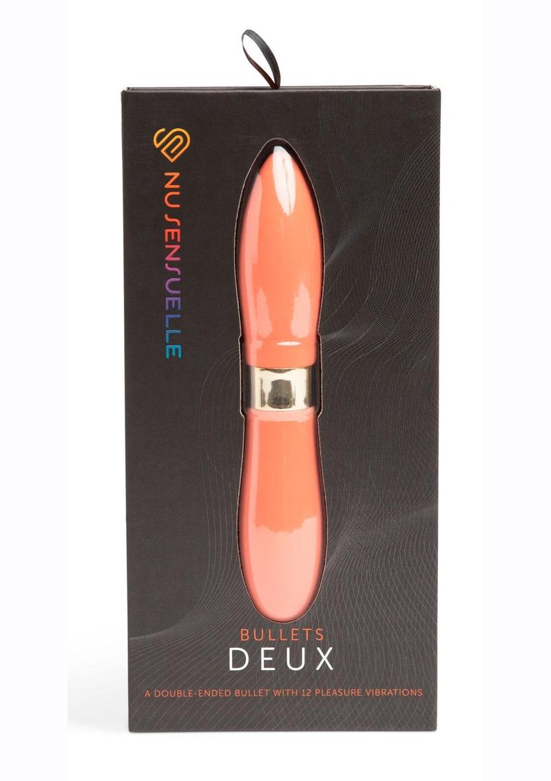 Nu Sensuelle Deux Silicone Rechargeable Bullet - Coral/Orange/Rose Gold