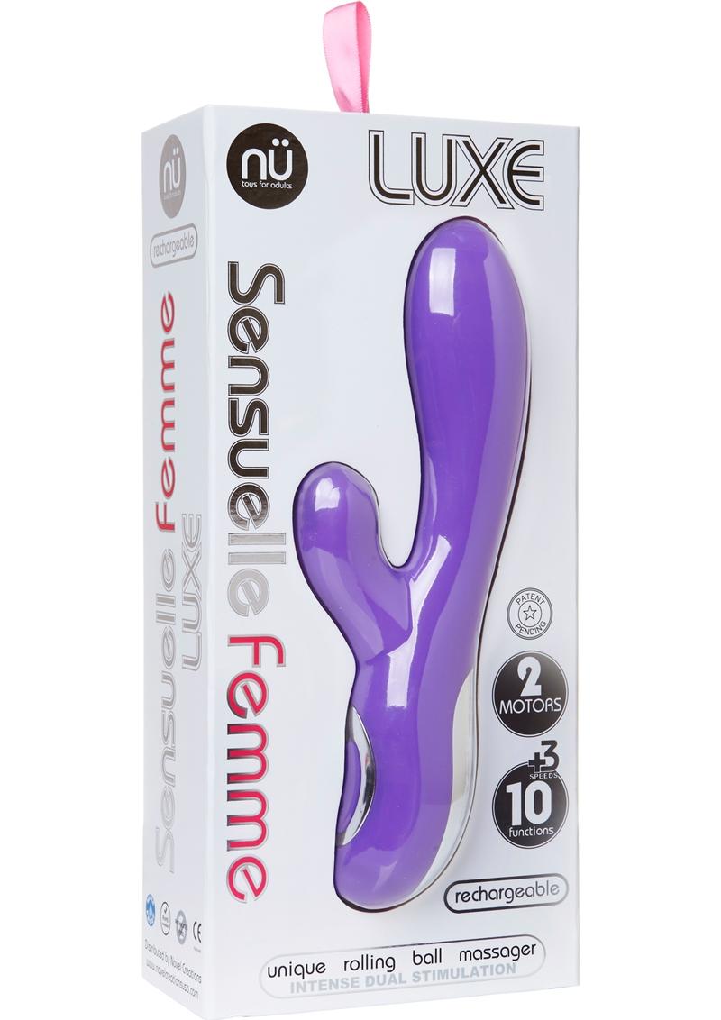 Nu Sensuelle Femme Luxe Rechargeable Silicone Rabbit Vibrator - Purple