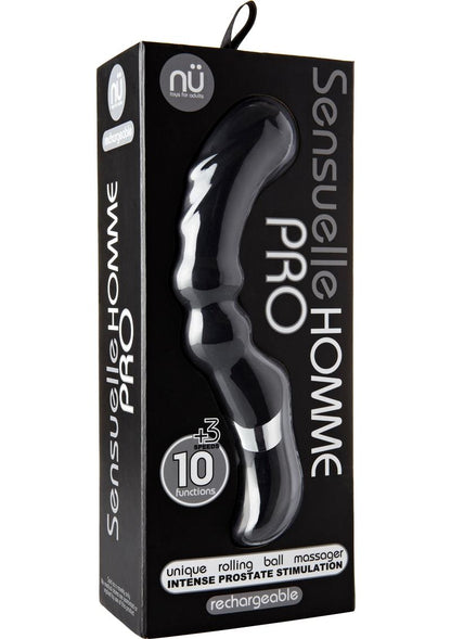 Nu Sensuelle Homme Pro Rechargeable Silicone Prostate Massager - Black