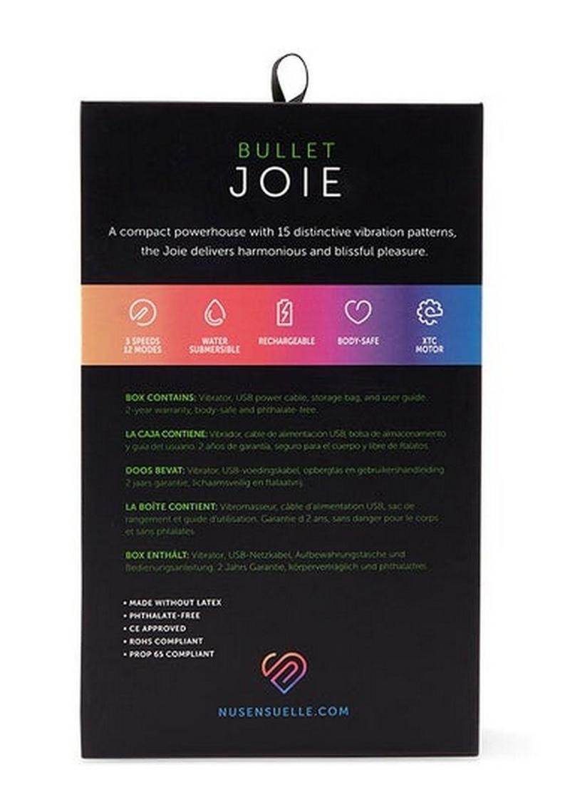 Nu Sensuelle Joie Rechargeable Silicone Bullet - Black