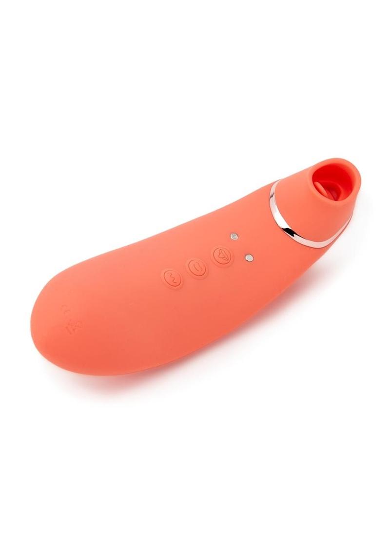 Nu Sensuelle Trinitii Triple Action Suction Flickering Silicone Tongue - Coral/Orange