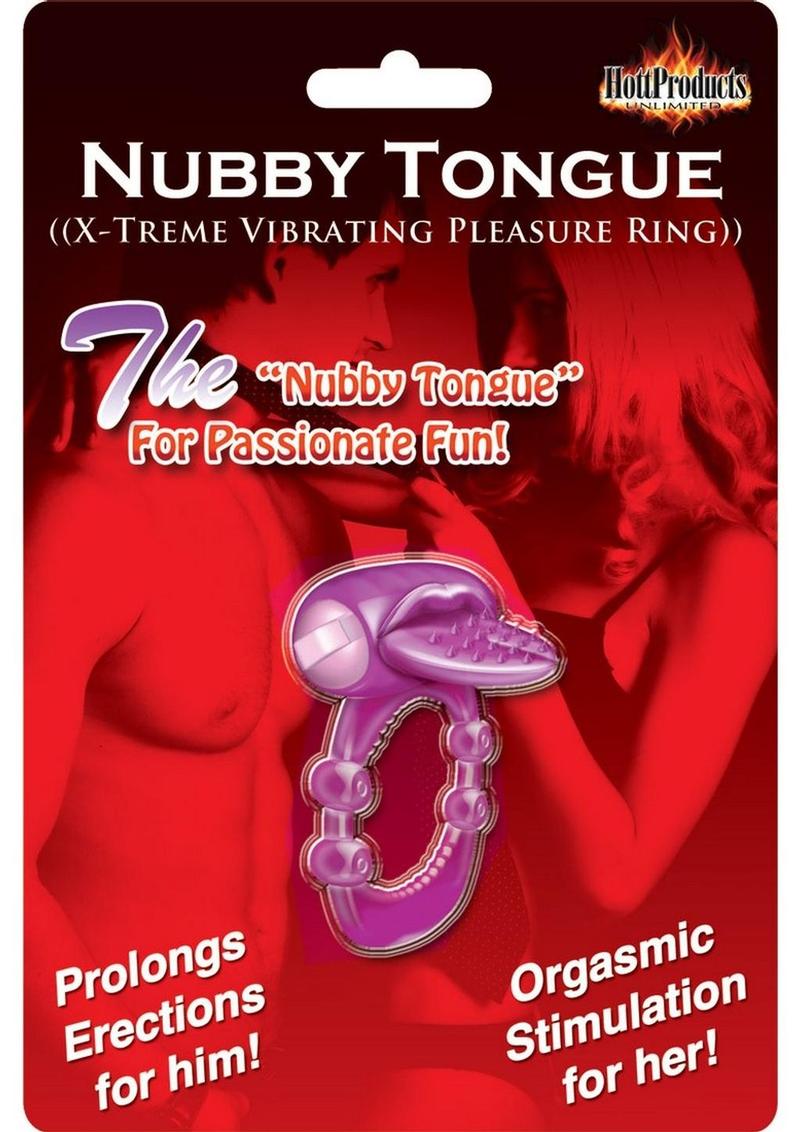 Nubbie Tongue Vibrating Silicone Cock Ring Waterproof