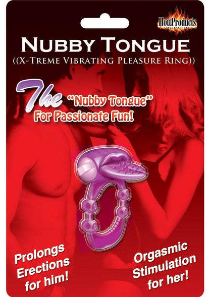 Nubbie Tongue Vibrating Silicone Cock Ring Waterproof