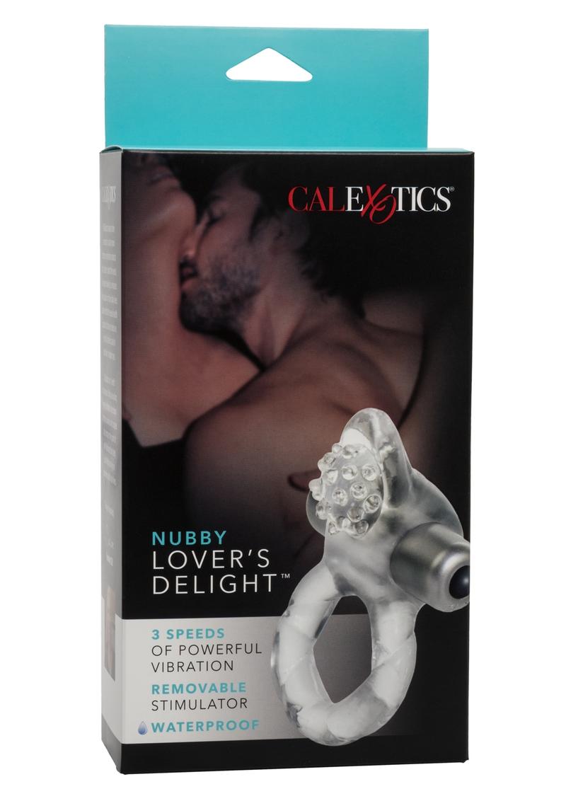 Nubby Lover's Delight Vibrating Cock Ring Cock Ring with Clitoral Stimulation - Clear