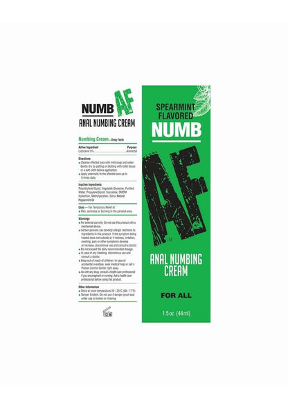 Numb AF Anal Numbing Flavored Cream Spearmint