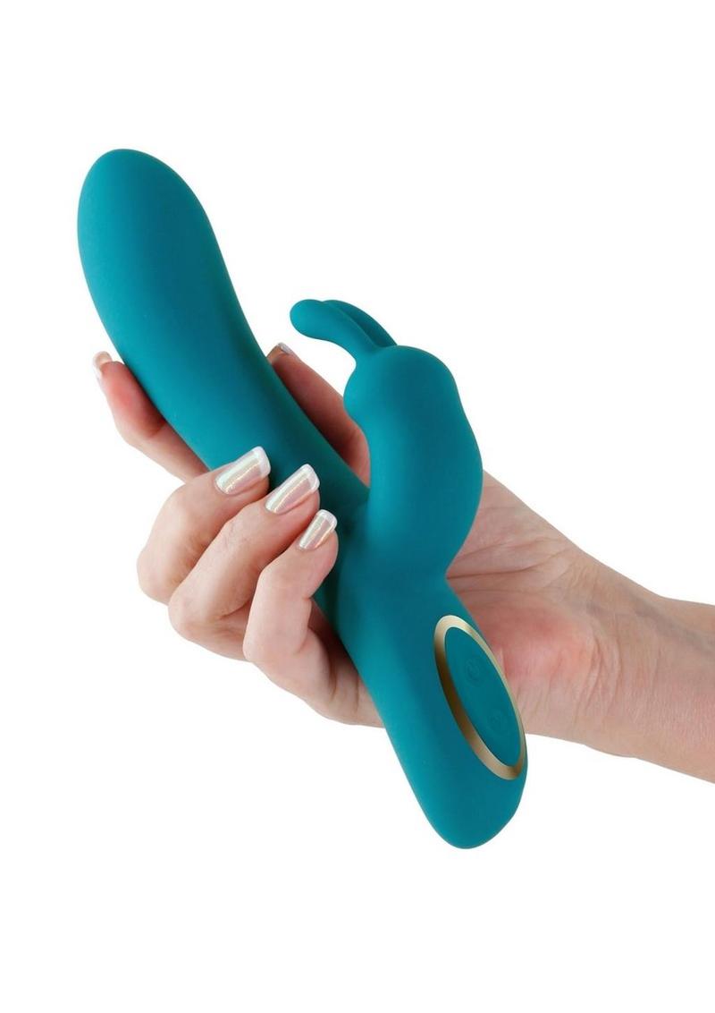 Obsessions Hera Rechargeable Silicone Rabbit Vibrator - Teal