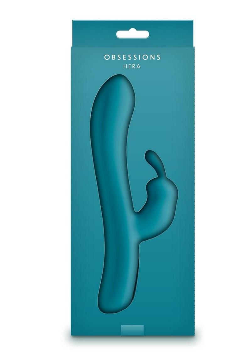 Obsessions Hera Rechargeable Silicone Rabbit Vibrator - Teal