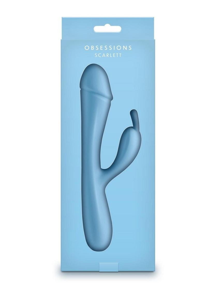 Obsessions Scarlett Rechargeable Silicone Rabbit Vibrator - Blue