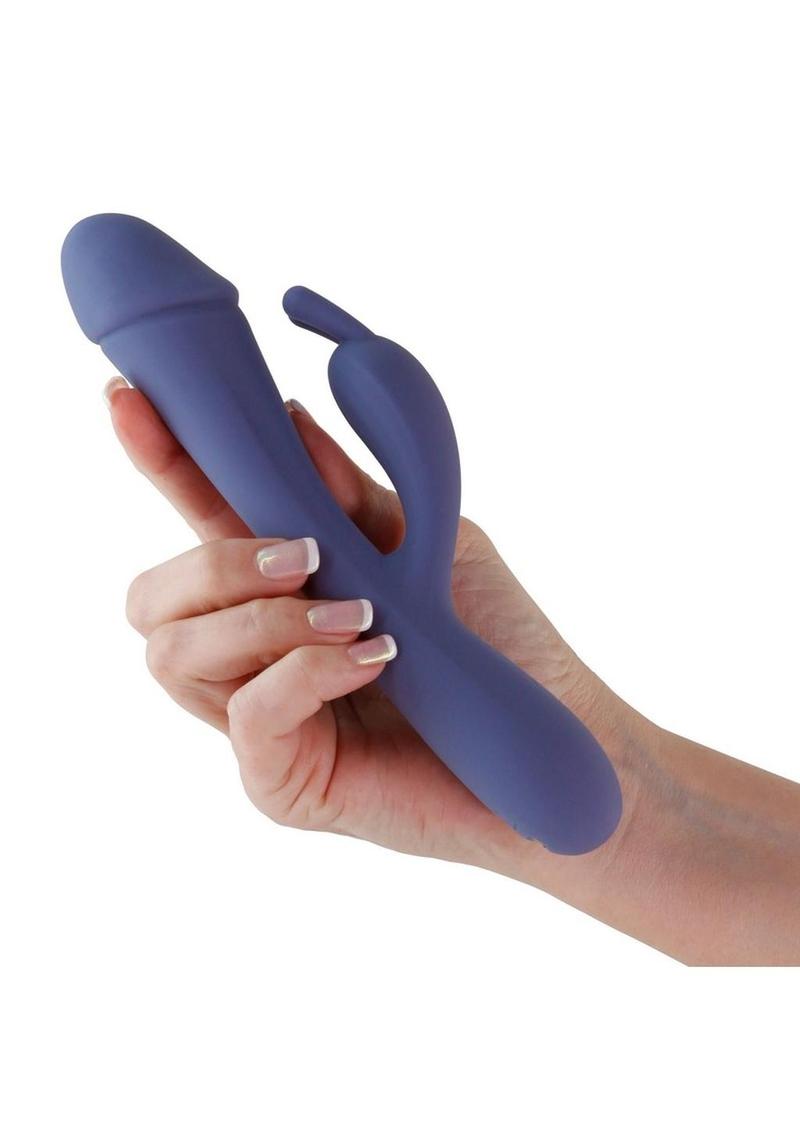 Obsessions Scarlett Rechargeable Silicone Rabbit Vibrator - Blue/Navy