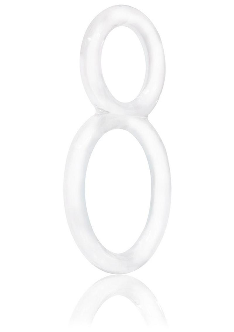 Ofinity Super Stretchy Double Silicone Cock Ring Waterproof - Clear