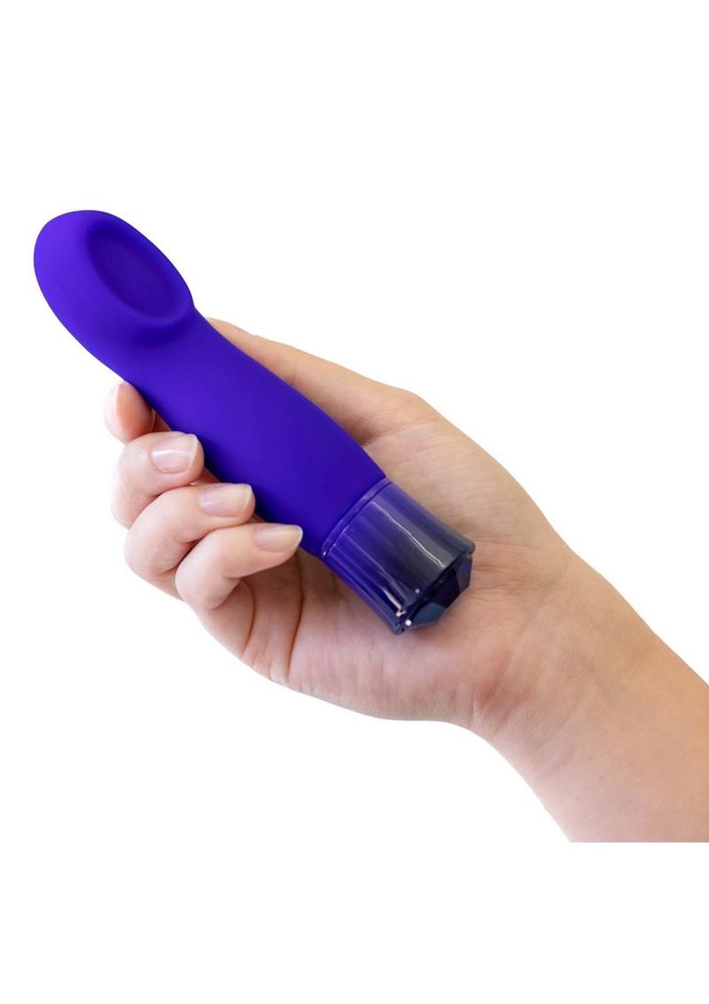 Oh My Gem Mystery Rechargeable Silicone G-Spot Vibrator - Blue/Sapphire