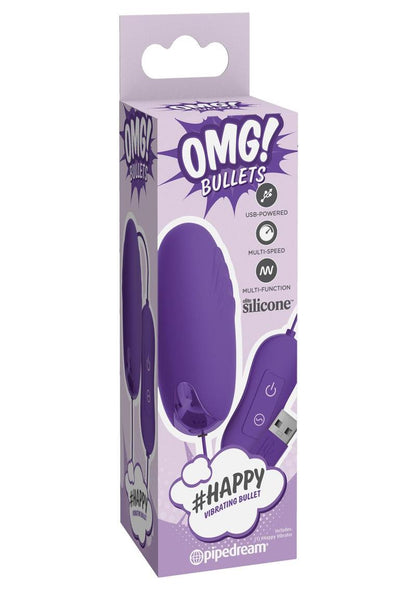 Omg! Bullets #Happy USB-Powered Silicone Vibrating Bullet