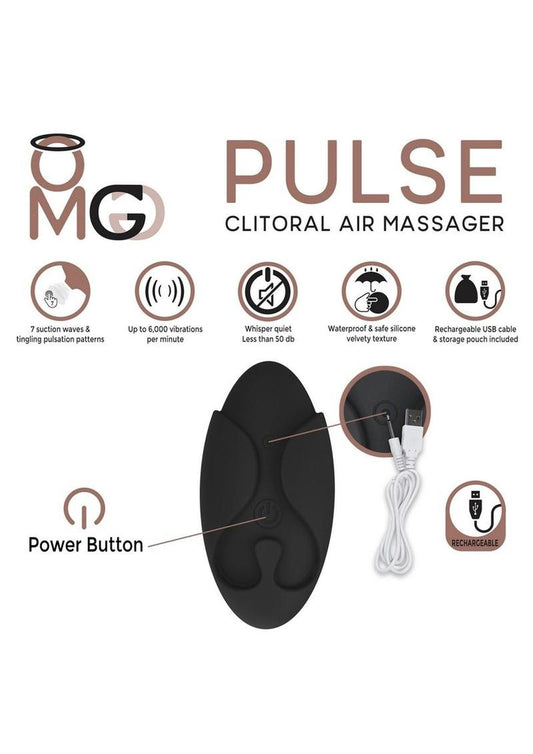 Omg Pulse Rechargeable Silicone Clitoral Air Massager - Black