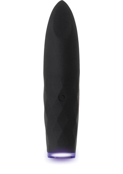 On The Spot Rechargeable Silicone Light Up Bullet Vibrator - Black