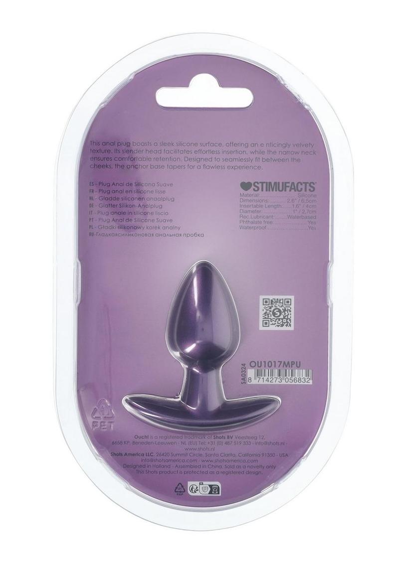 Ouch! Anal Plug Silicone - Small - Metallic - Purple - Small