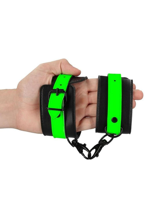 Ouch Ankle Cuffs - Black/Glow In The Dark/Green